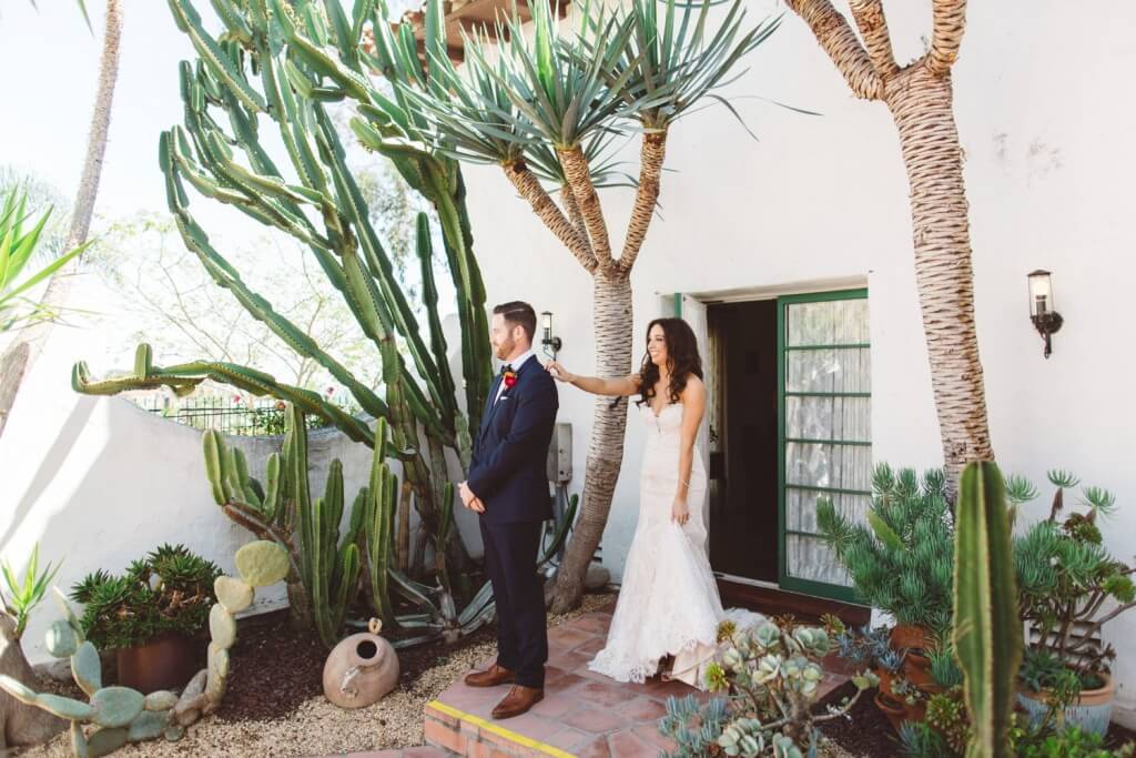 Casa Romantica first look wedding photos