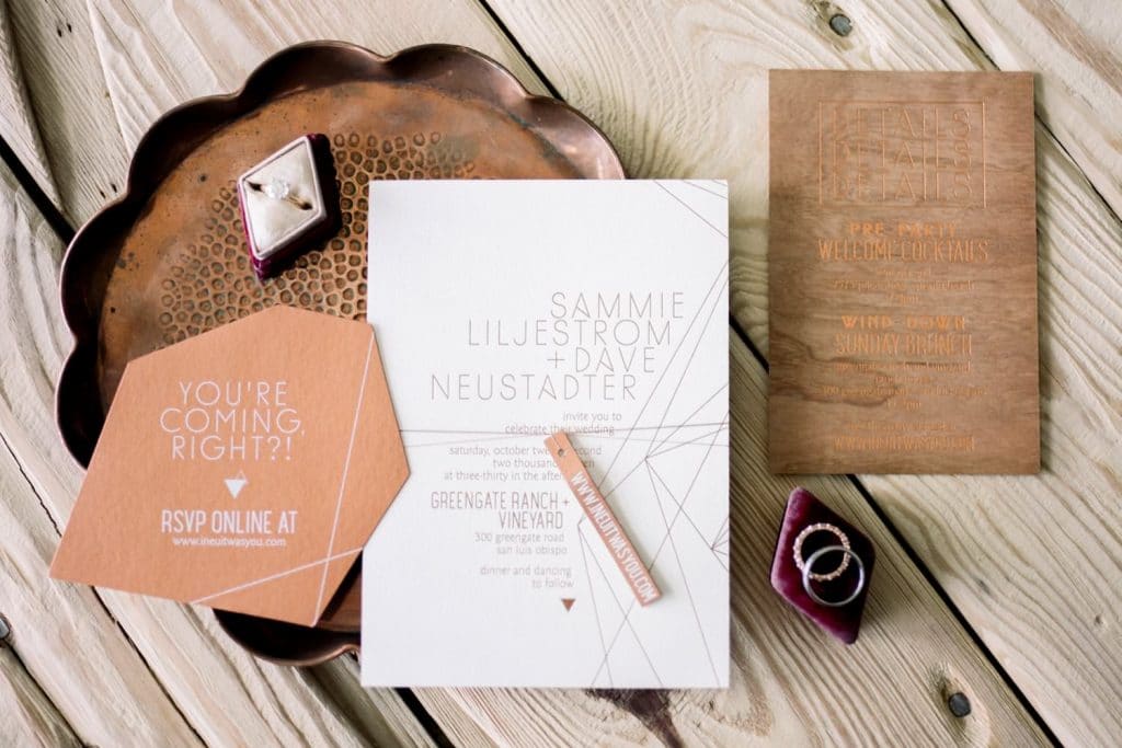 Wood wedding invitations
