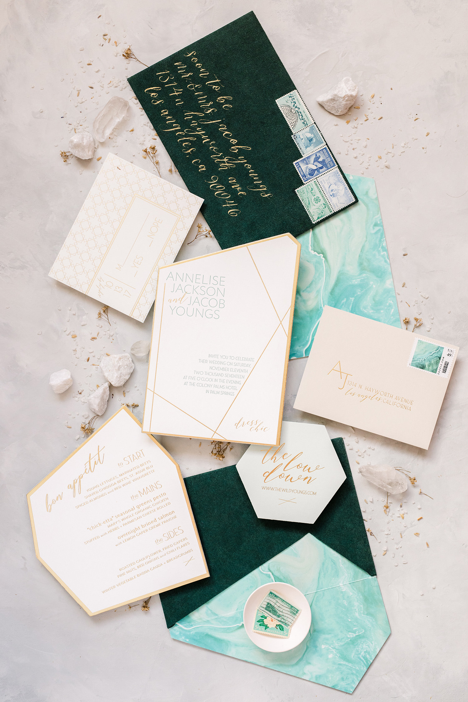 Suede wedding invitations