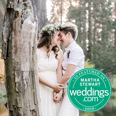 Camp wedding featured on Martha Stewart Weddings